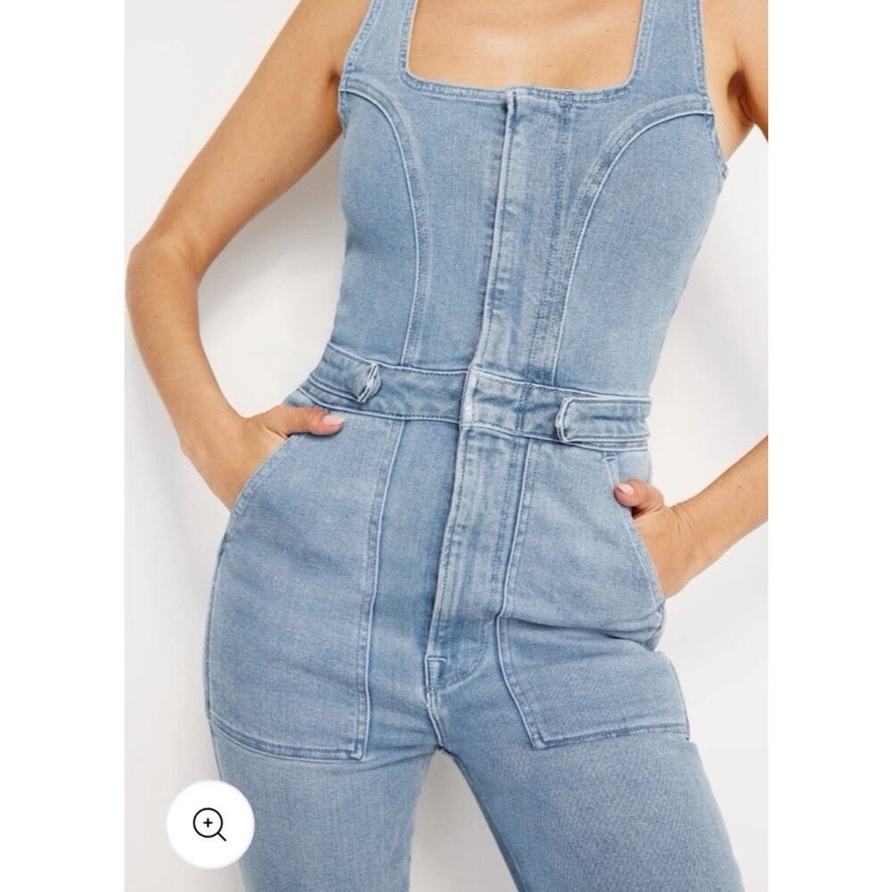NWT Good American Sleeveless Fit For Success Jumpsuit Denim Size 3 (M) *FLAW - Picture 4 of 16